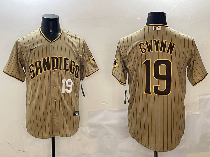 Men San Diego Padres #19 Gwynn Brown Stripe Game 2025 Nike MLB Jersey style 4